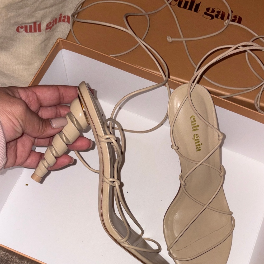 Cult Gaia Women's Cream Strappy Sandals - Picture 2 of 6